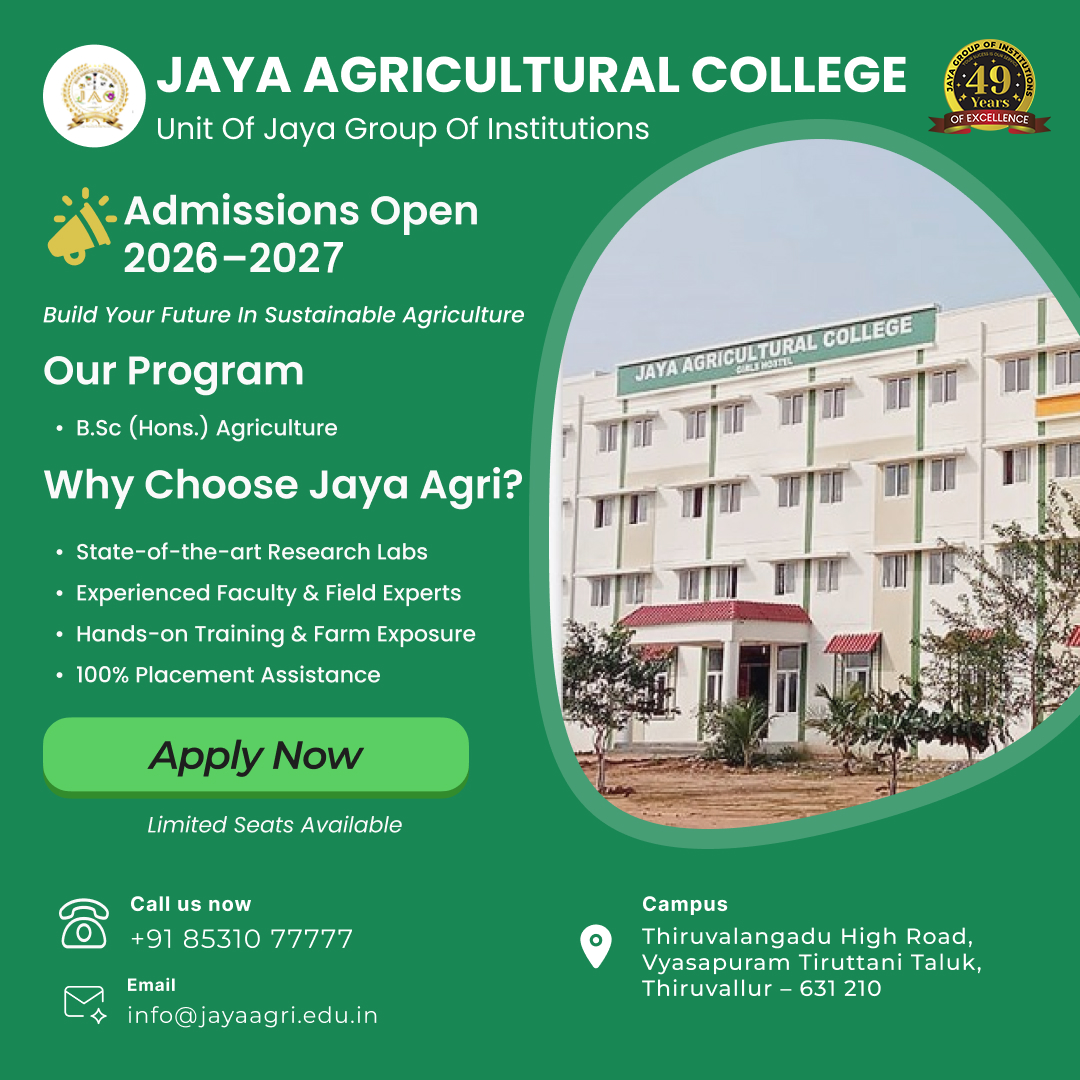 Admission Open - Jaya Agricultural College